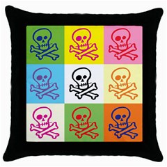 Skull Black Throw Pillow Case by Siebenhuehner