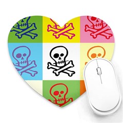 Skull Mouse Pad (heart) by Siebenhuehner