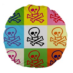 Skull 18  Premium Round Cushion  by Siebenhuehner