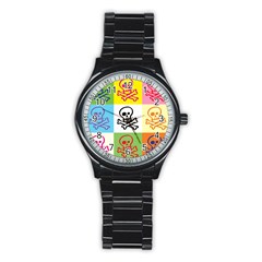 Skull Sport Metal Watch (black) by Siebenhuehner