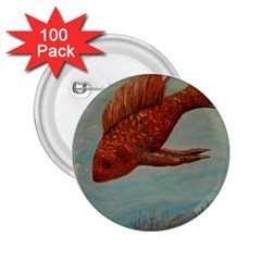 Gold Fish 2 25  Button (100 Pack)