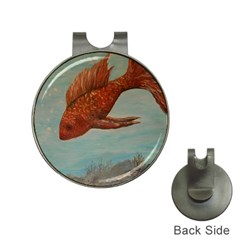 Gold Fish Hat Clip With Golf Ball Marker