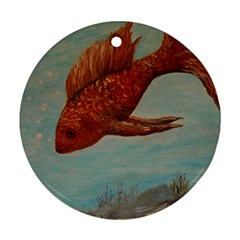 Gold Fish Round Ornament (two Sides)