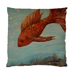 Gold Fish Cushion Case (two Sided)  by rokinronda