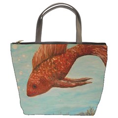 Gold Fish Bucket Handbag by rokinronda