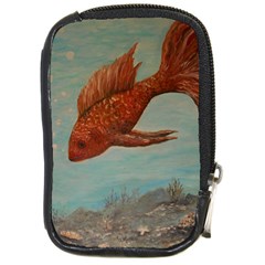 Gold Fish Compact Camera Leather Case by rokinronda