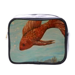 Gold Fish Mini Travel Toiletry Bag (one Side) by rokinronda