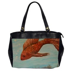 Gold Fish Oversize Office Handbag (two Sides) by rokinronda