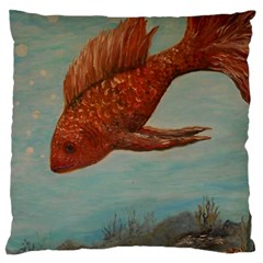 Gold Fish Large Cushion Case (two Sided) 