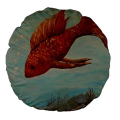 Gold Fish 18  Premium Round Cushion  by rokinronda