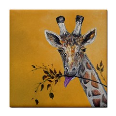 Giraffe Treat Ceramic Tile