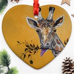 Giraffe Treat Heart Ornament Front