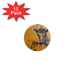 Giraffe Treat 1  Mini Button Magnet (10 Pack) by rokinronda