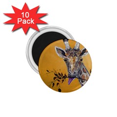 Giraffe Treat 1 75  Button Magnet (10 Pack) by rokinronda