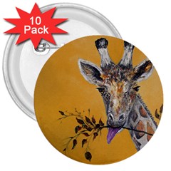 Giraffe Treat 3  Button (10 Pack)