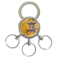 Giraffe Treat 3-ring Key Chain by rokinronda