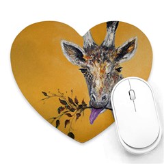 Giraffe Treat Mouse Pad (heart)