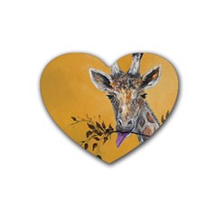 Giraffe Treat Drink Coasters 4 Pack (heart) 