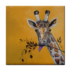 Giraffe Treat Face Towel by rokinronda