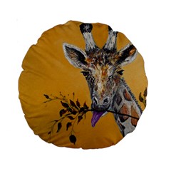 Giraffe Treat 15  Premium Round Cushion 