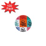 Skull 1  Mini Button Magnet (100 pack) Front