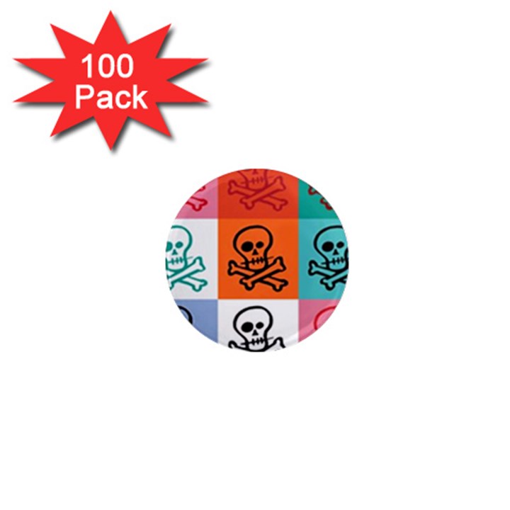 Skull 1  Mini Button Magnet (100 pack)