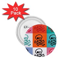 Skull 1 75  Button (10 Pack)