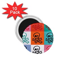 Skull 1 75  Button Magnet (10 Pack) by Siebenhuehner