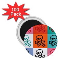 Skull 1 75  Button Magnet (100 Pack) by Siebenhuehner