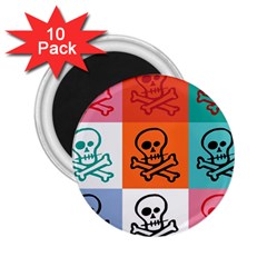 Skull 2 25  Button Magnet (10 Pack) by Siebenhuehner