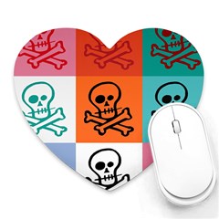 Skull Mouse Pad (heart) by Siebenhuehner