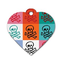 Skull Dog Tag Heart (one Sided)  by Siebenhuehner