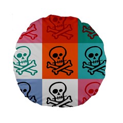 Skull 15  Premium Round Cushion  by Siebenhuehner