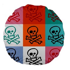 Skull 18  Premium Round Cushion  by Siebenhuehner