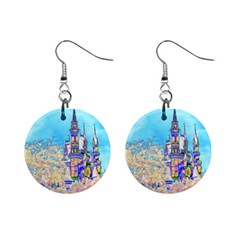 Castle For A Princess Mini Button Earrings