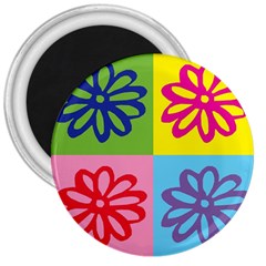 Flower 3  Button Magnet by Siebenhuehner