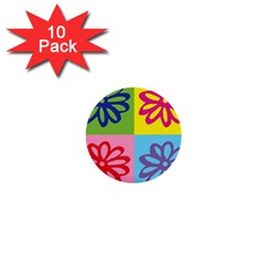 Flower 1  Mini Button (10 Pack)