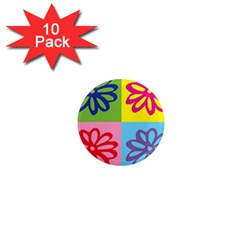 Flower 1  Mini Button Magnet (10 Pack) by Siebenhuehner