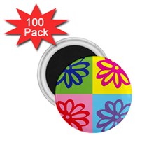 Flower 1 75  Button Magnet (100 Pack)