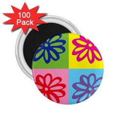 Flower 2 25  Button Magnet (100 Pack) by Siebenhuehner