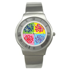 Flower Stainless Steel Watch (slim) by Siebenhuehner