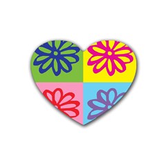 Flower Drink Coasters 4 Pack (heart)  by Siebenhuehner