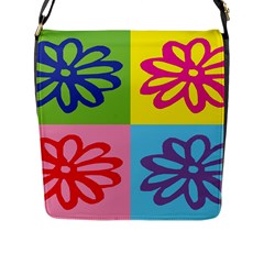 Flower Flap Closure Messenger Bag (large) by Siebenhuehner