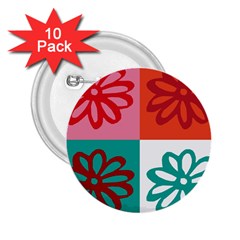 Flower 2 25  Button (10 Pack)