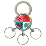 Flower 3-Ring Key Chain Front