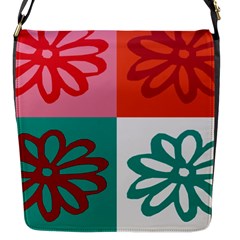 Flower Flap Closure Messenger Bag (small)