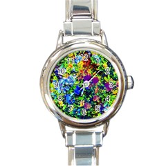 The Neon Garden Round Italian Charm Watch