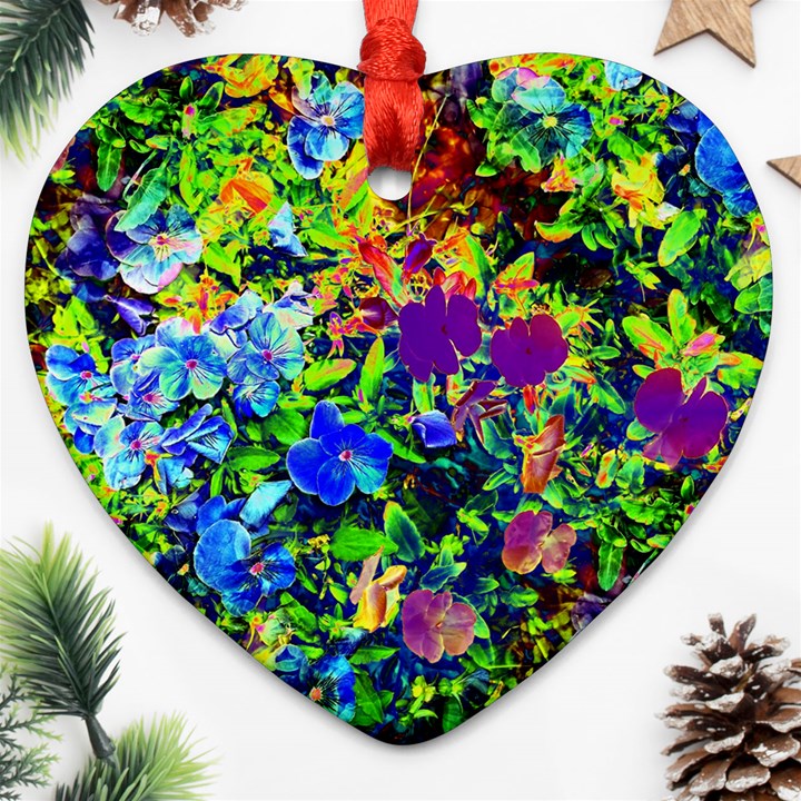 The Neon Garden Heart Ornament (Two Sides)