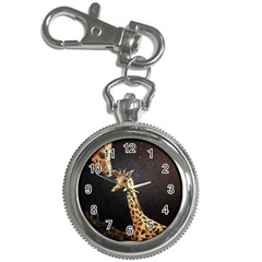 Baby Giraffe And Mom Under The Moon Key Chain Watch by rokinronda