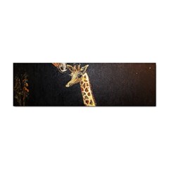 Baby Giraffe And Mom Under The Moon Bumper Sticker by rokinronda